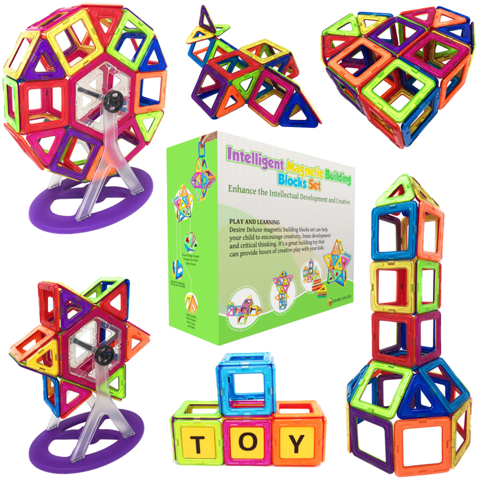 Desire Deluxe - Magnetic Building Blocks Educational Gift 94PC Kids Magnetics Construction Block Games Creativity