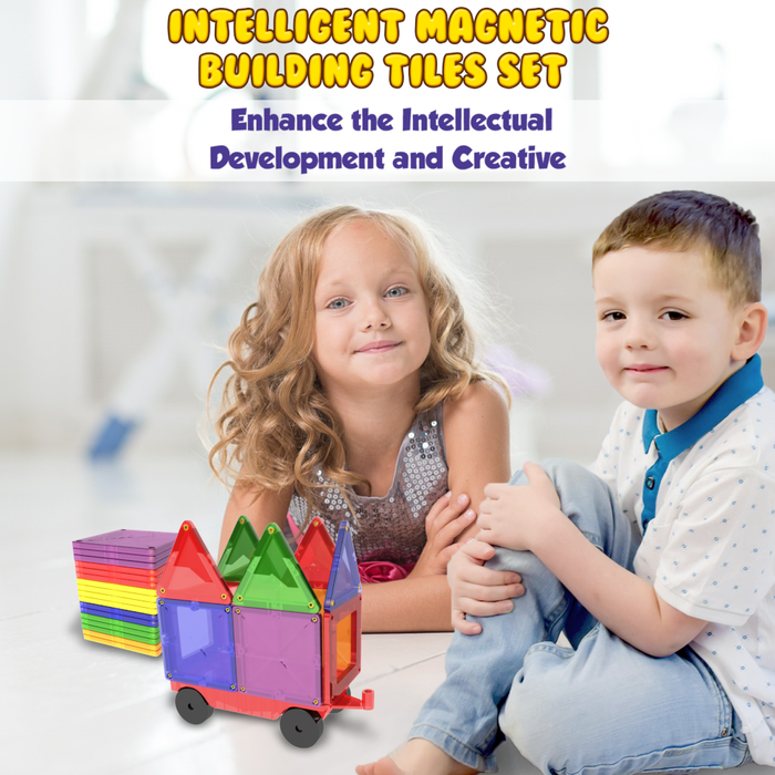 Desire Deluxe Magnetic Building Blocks Tiles Set Educational Construction Kids Toys for Boys Girls 57 pc