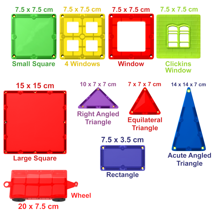 Desire Deluxe Magnetic Building Blocks Tiles Set Educational Construction Kids Toys for Boys Girls 57 pc