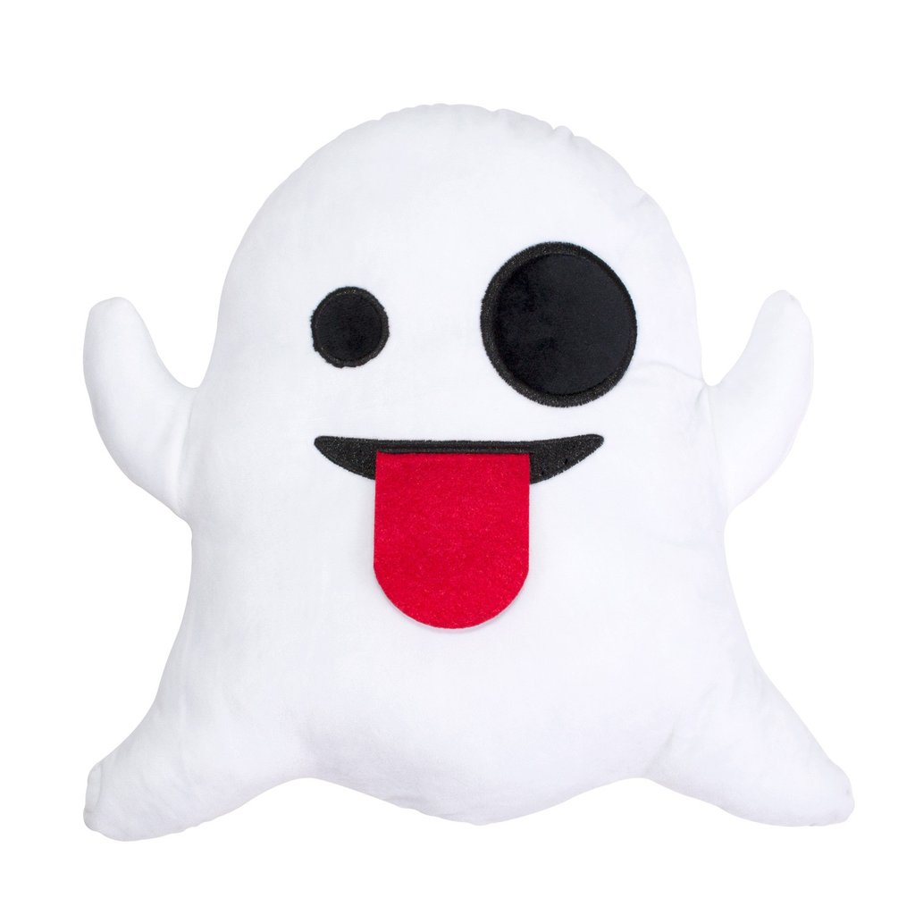 <transcy>White Ghost Emoticon Plüsch Weiches Kissen</transcy>