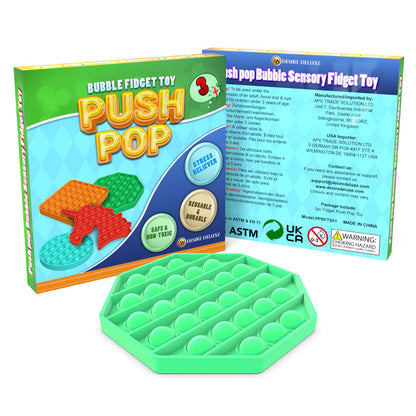 Desire Deluxe - Pop It Fidget Toys Pack for Kids - Sensory Anxiety Stress Relief Push Pop Autism Toy