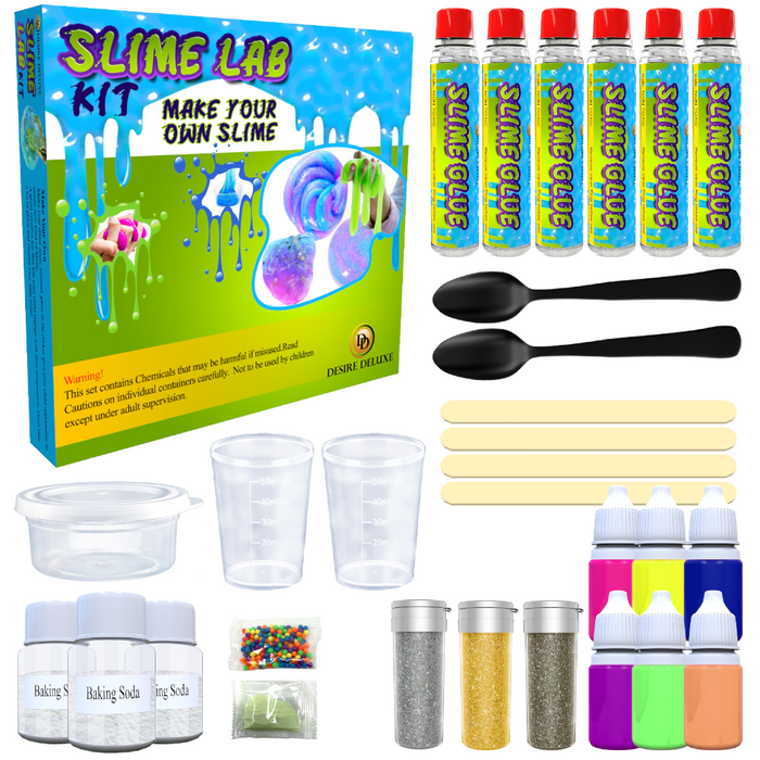 Desire Deluxe - Slime Making Kit DIY Factory Complete Games Set Science Slime Lab Educational Learning Activity Toy