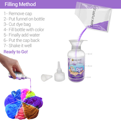 Desire Deluxe - Tie Dye Kit – Set of 18 Colours Ink Tie-Dye Kits for Dyeing Fabric, Clothes – Creative Art Craft Games